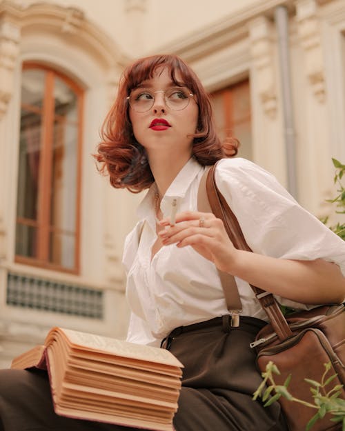 Portrait of Woman with Book and Cigarette