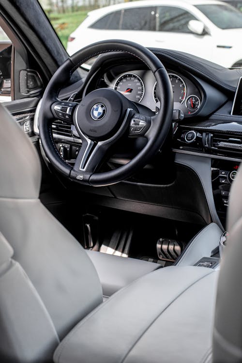 Black Bmw Car Steering Wheel