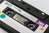 经典盒式磁带特写，白色背景上品牌与细节清晰可见