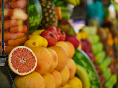 A Display of Tropical Fruits in a Store