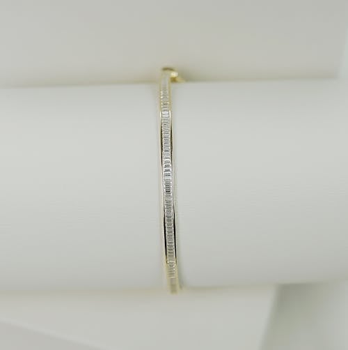 Diamonds Engraved Bracelet in Closeup Shot