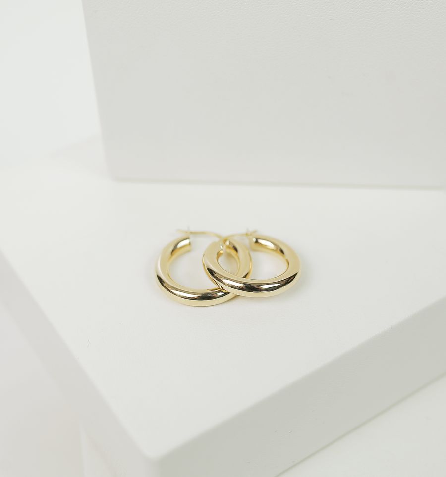 Sculptural Gold-Tone Hoops
