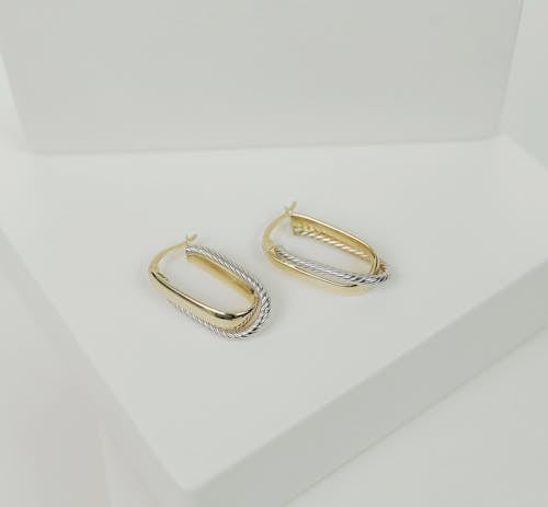A Pair of Gold and Silver Earrings