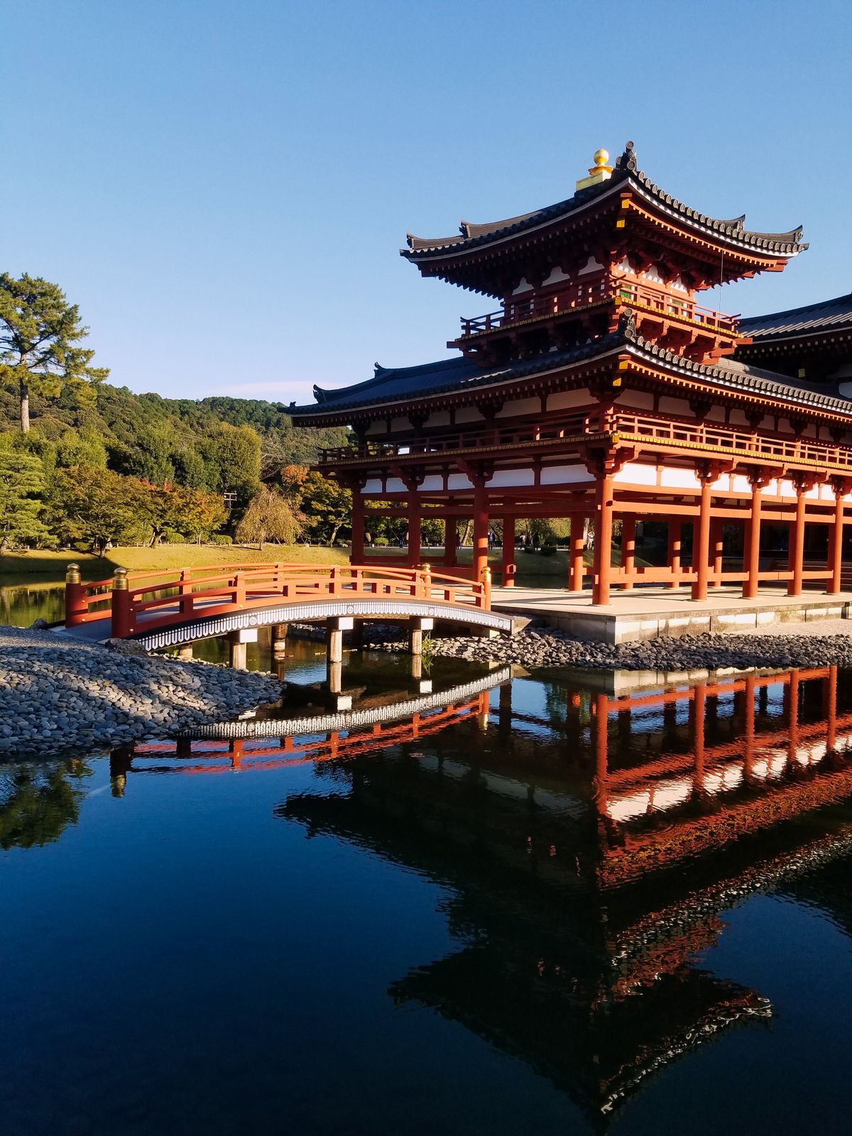Byodo-in-style Buddhist temple architecture in Japan, similar to Chuson-ji and the temples of Hiraizumi