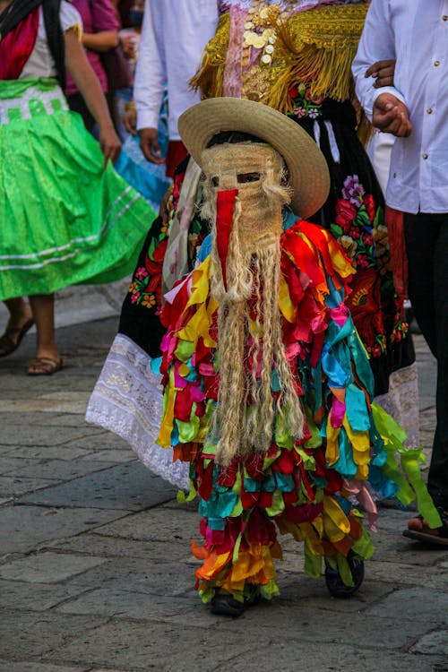 A Kid Wearing Costume During a Parade