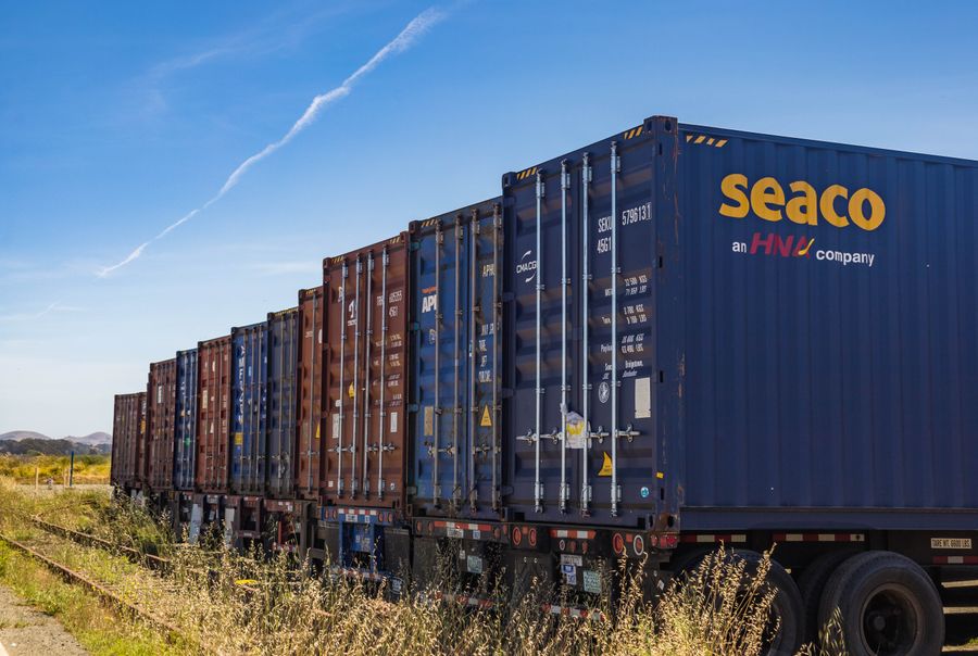 Freight train with containers