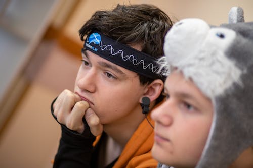 Young Men with Headband and Hat