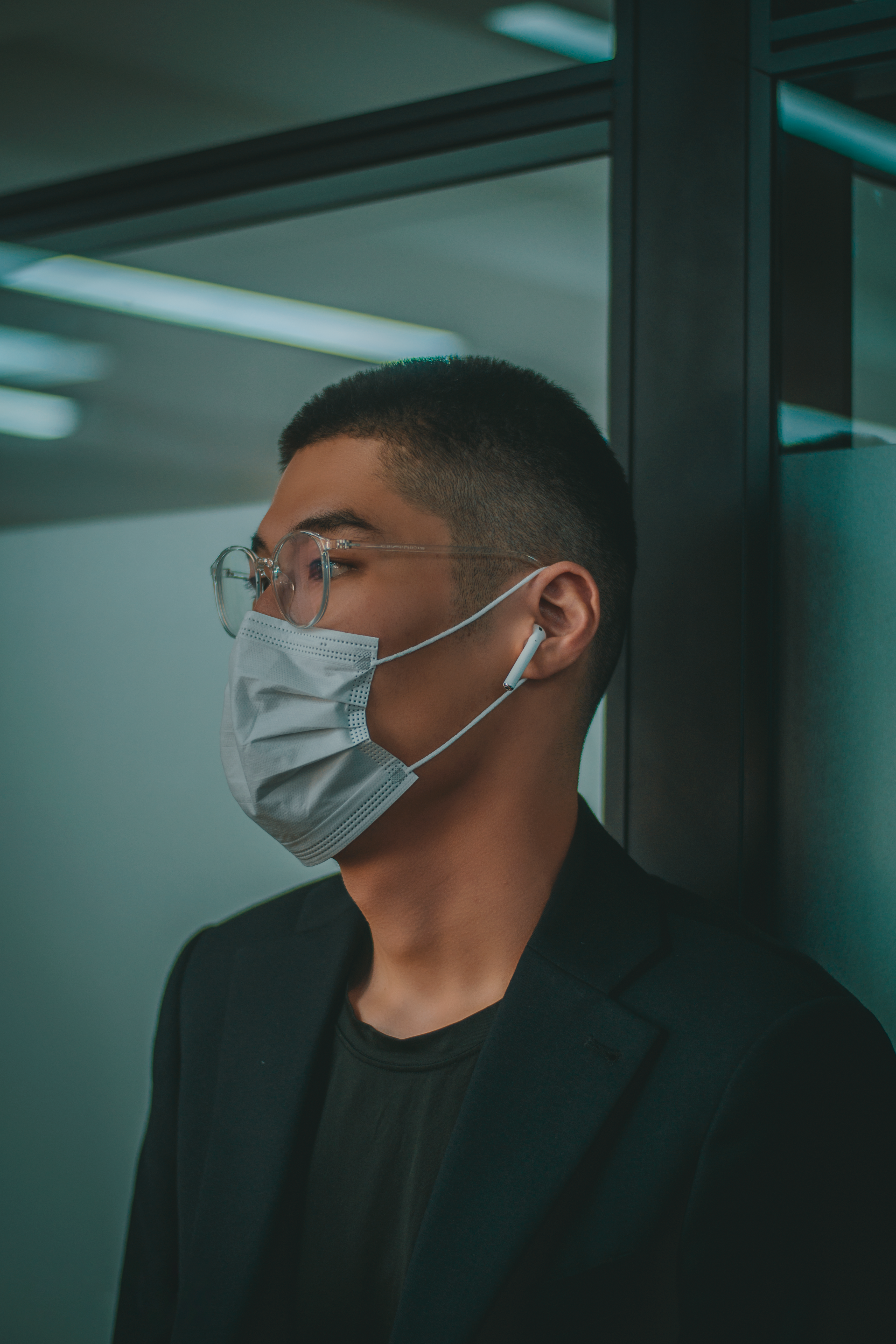 Close-Up Shot of a Man Wearing Surgical Mask and Eyeglasses · Free ...