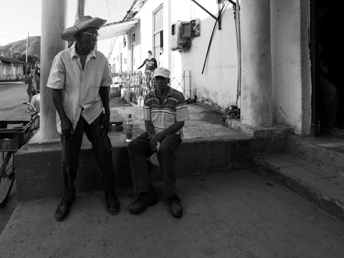 Monochrome Photo of Elderly People 