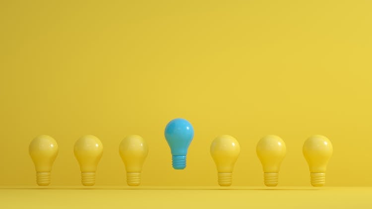 Blue And Yellow Light Bulbs