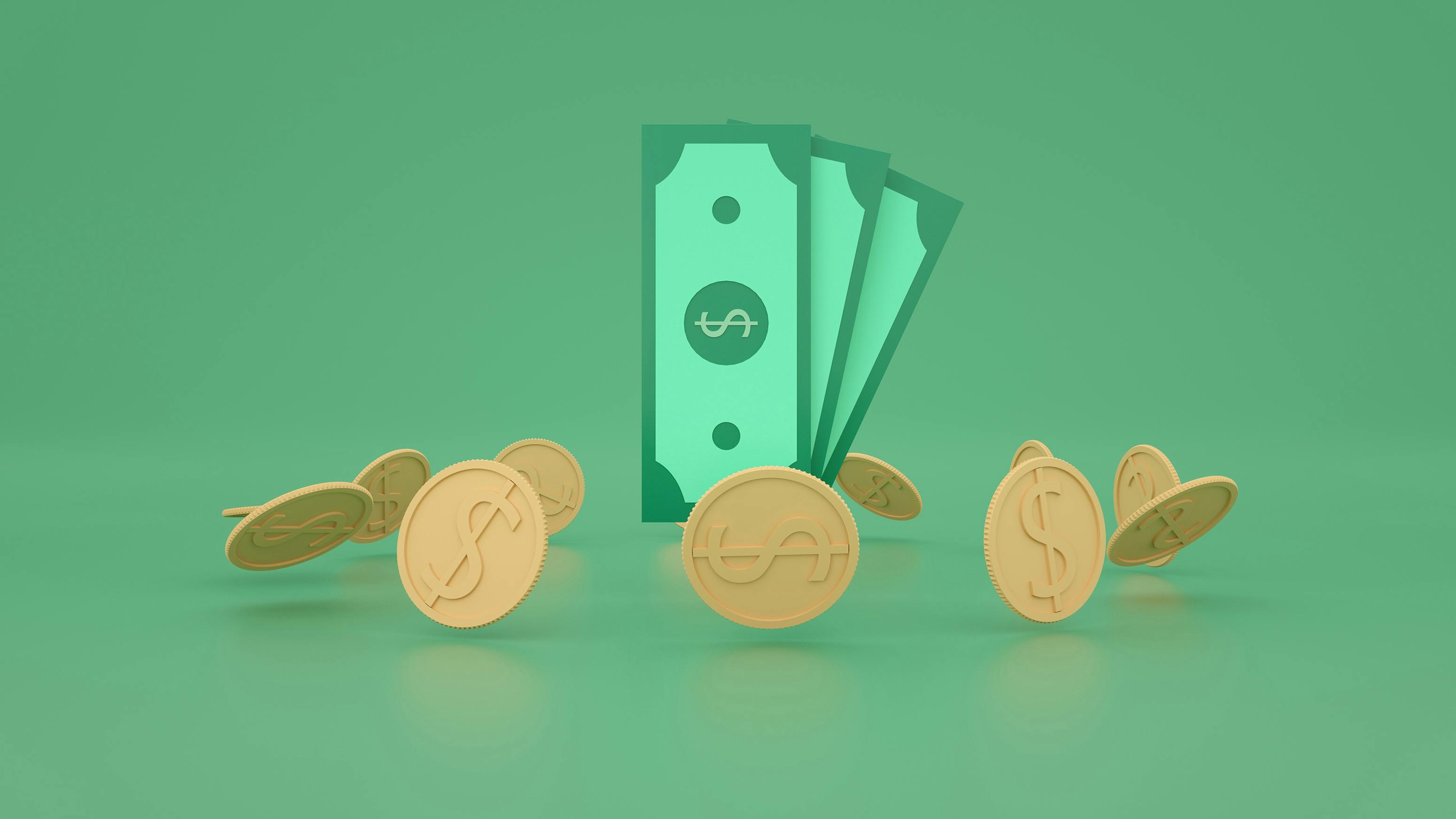 3d render of money and cash