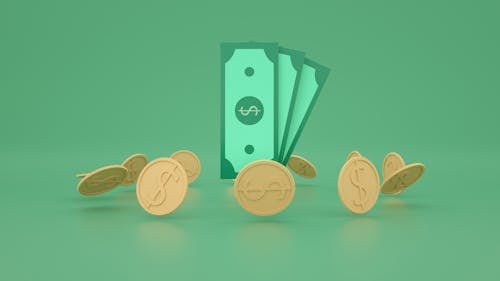 3D Render of Money and Cash 