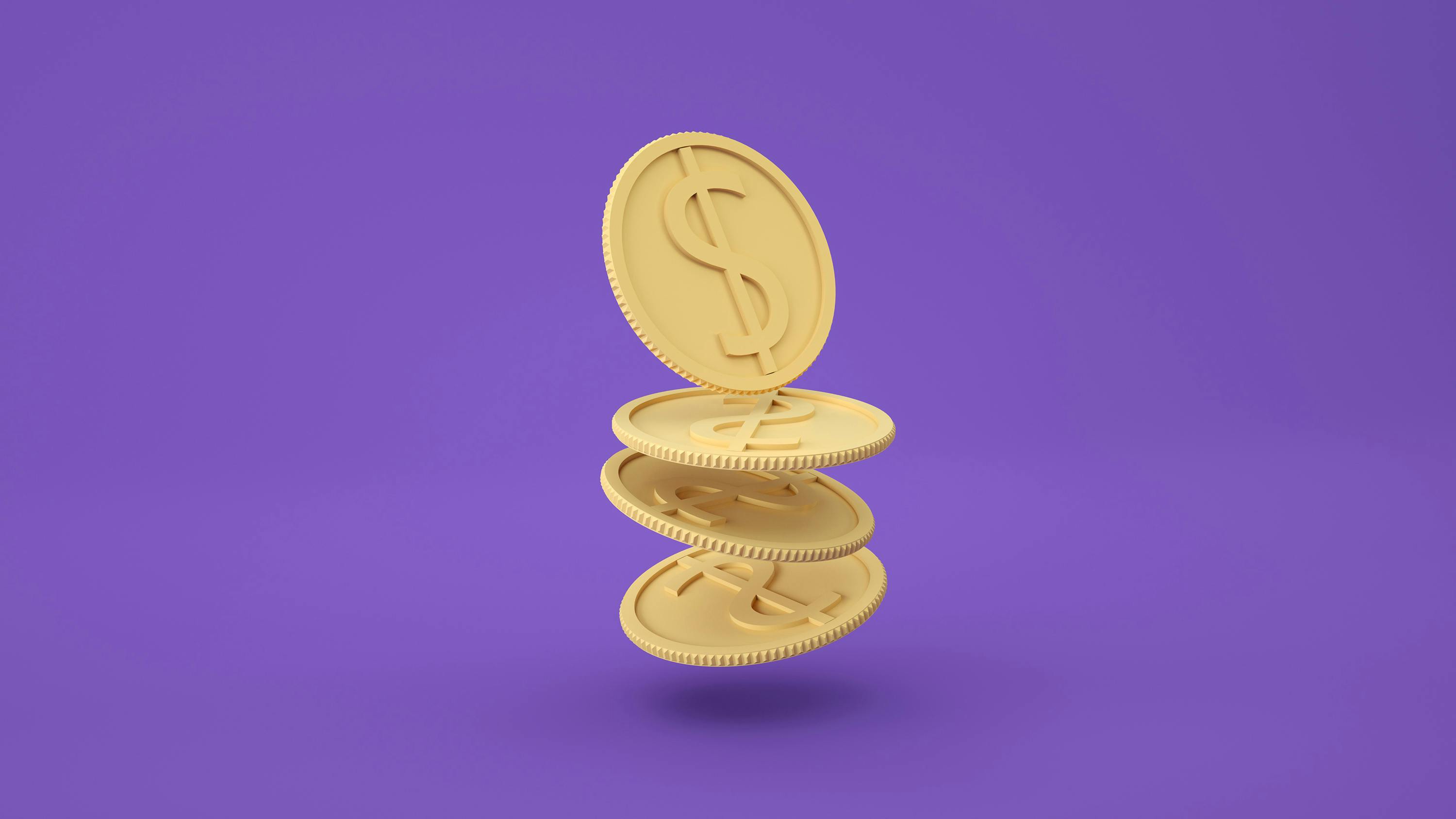 3d render of coins