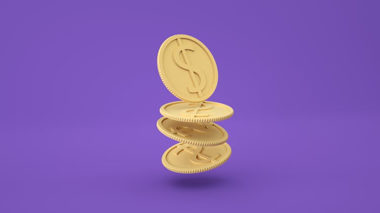 3D Render Of Coins 