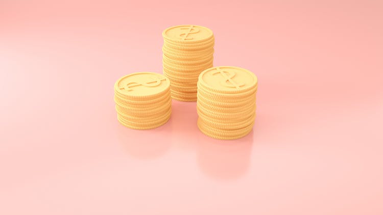 3D Render Of Coins