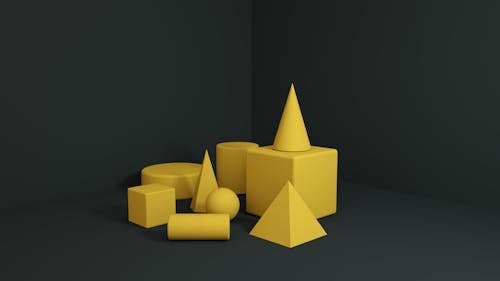 Gratis arkivbilde med 3d render, former, gul