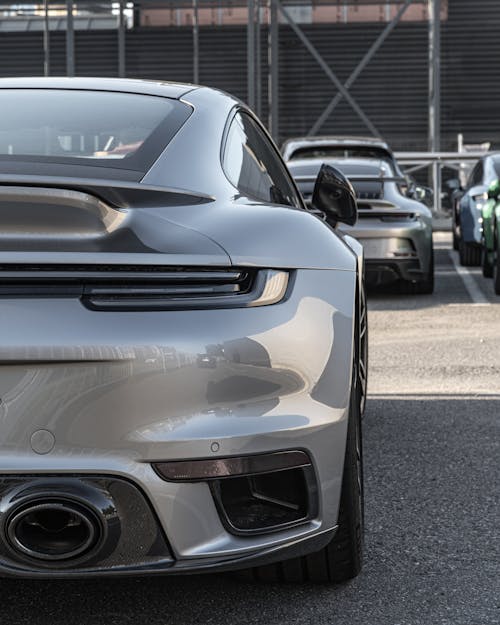 Bumper of a Luxurious Gray Car