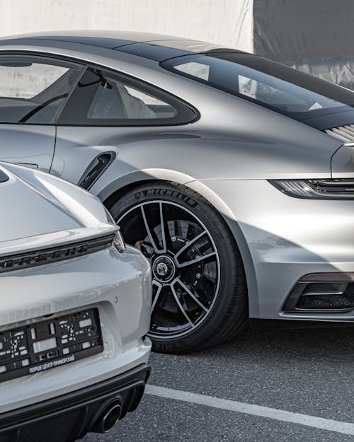 Bumper of a Luxurious Gray Car