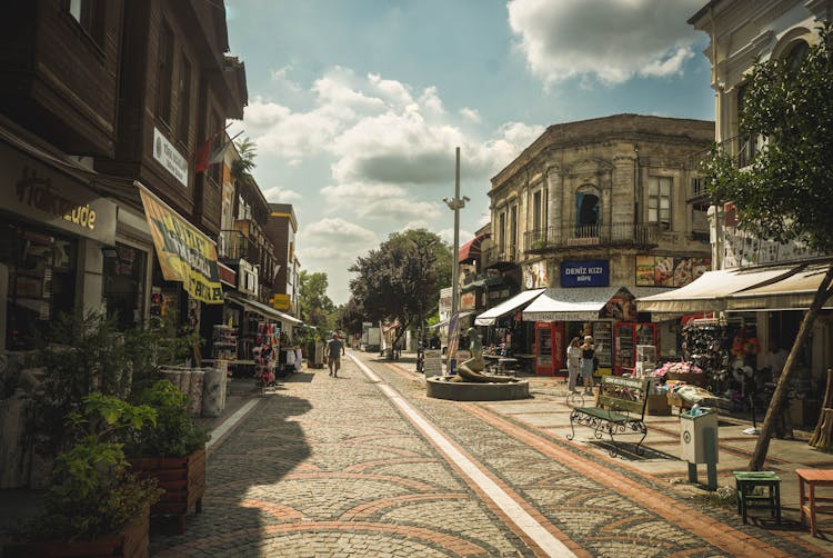 Market In An Old Town 