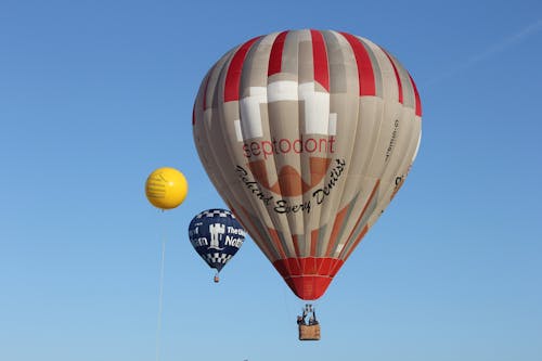 Red Blue and Yellow Hot Air Balloon