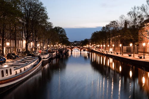 Imagine de stoc gratuită din Amsterdam, apă curgătoare, atracție turistică
