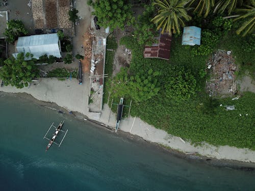 Bird's-eye view of Boats on Shore