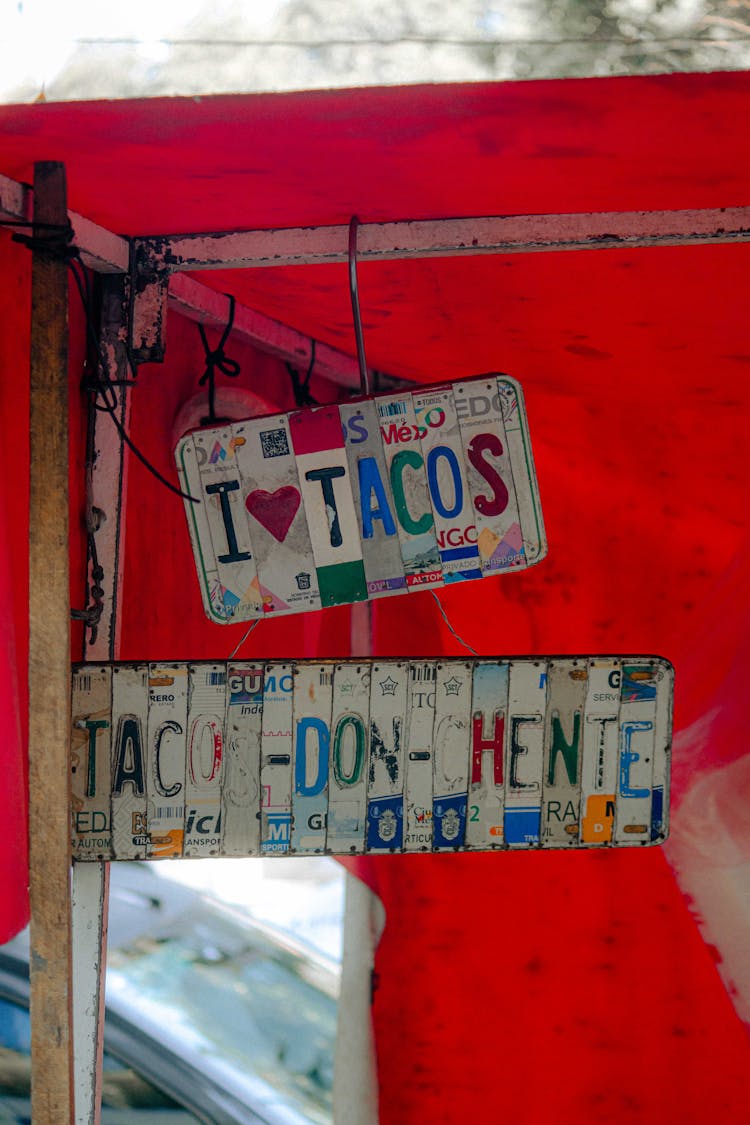 Signs Advertising Tacos