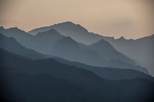 Free Serene misty mountains in Yangyang, South Korea showcasing tranquil natural beauty. Stock Photo