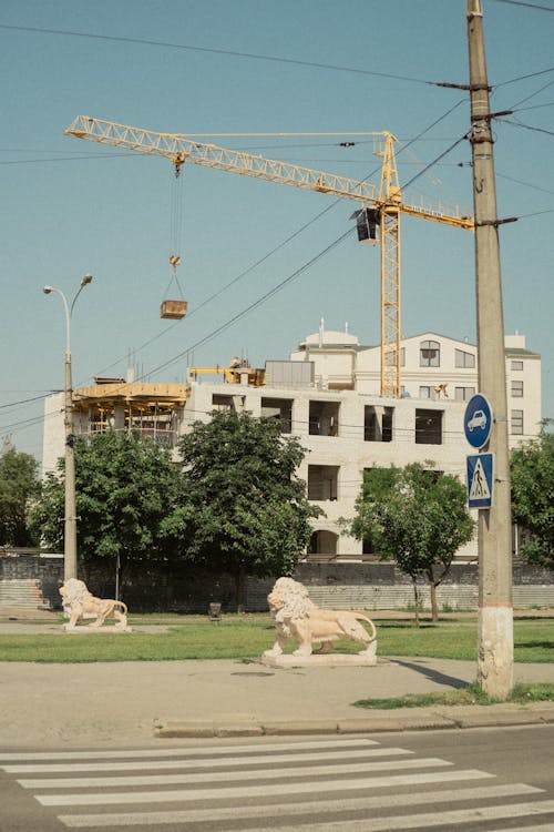 Photos gratuites de chaussée, grue, mât