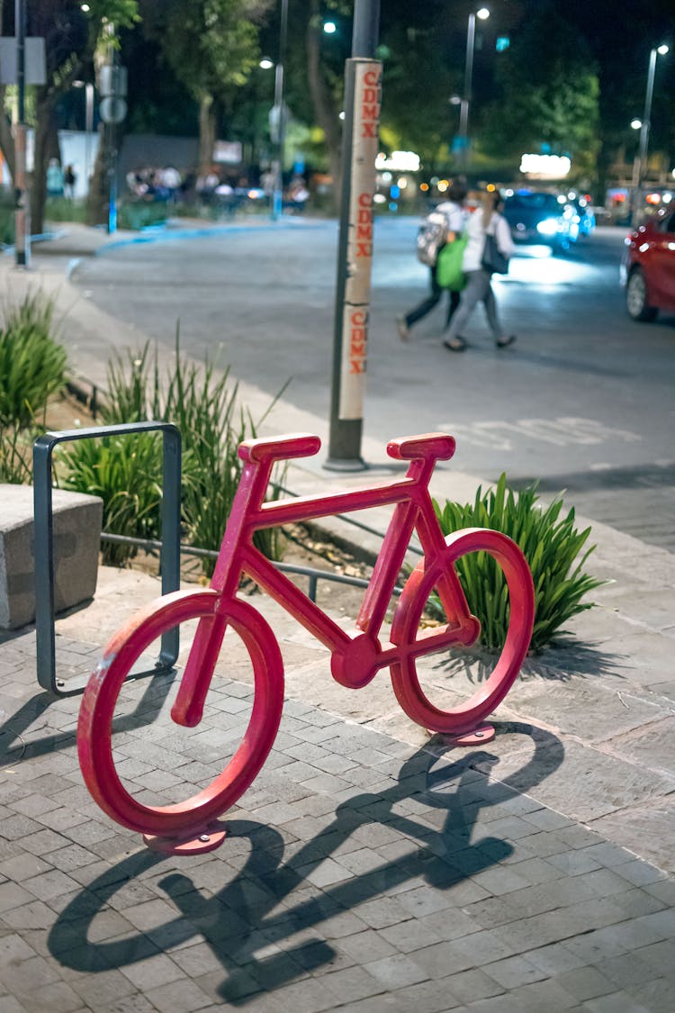 Bicycle Rack On Sidewalk