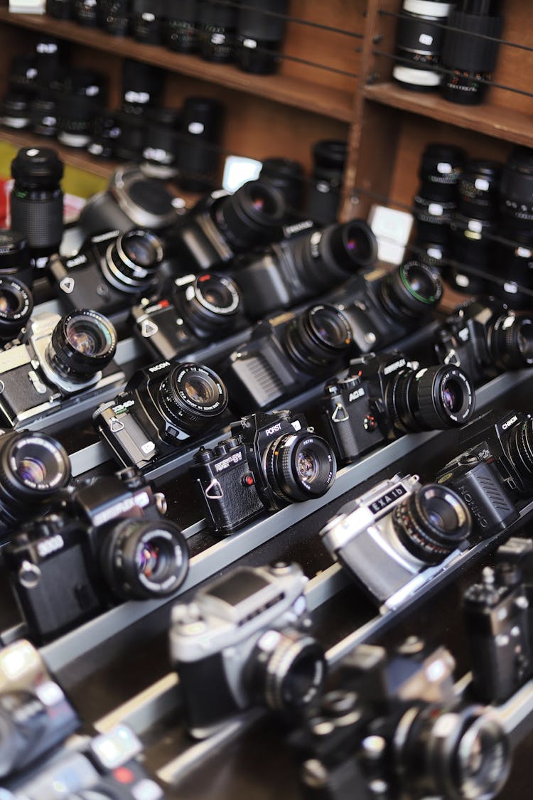 Black And Silver Camera In A Store