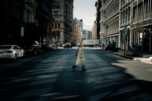 Woman Crossing the Street in New York 