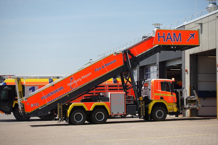 Orange And Yellow Fire Truck