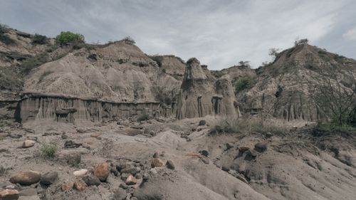 Free Explore the stunning eroded rock formations in Colombia's desert landscape, showcasing nature's artistry. Stock Photo