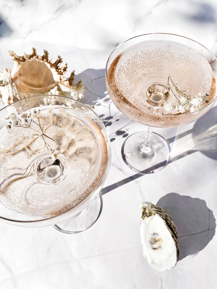 Rose Champagne In Glasses