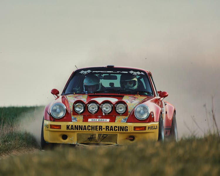 Racing Car In Fields