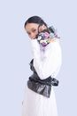 Woman in White Long Sleeve Shirt Holding White Rose