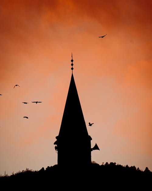 Foto profissional grátis de cair da noite, catedral, céu com cores intensas