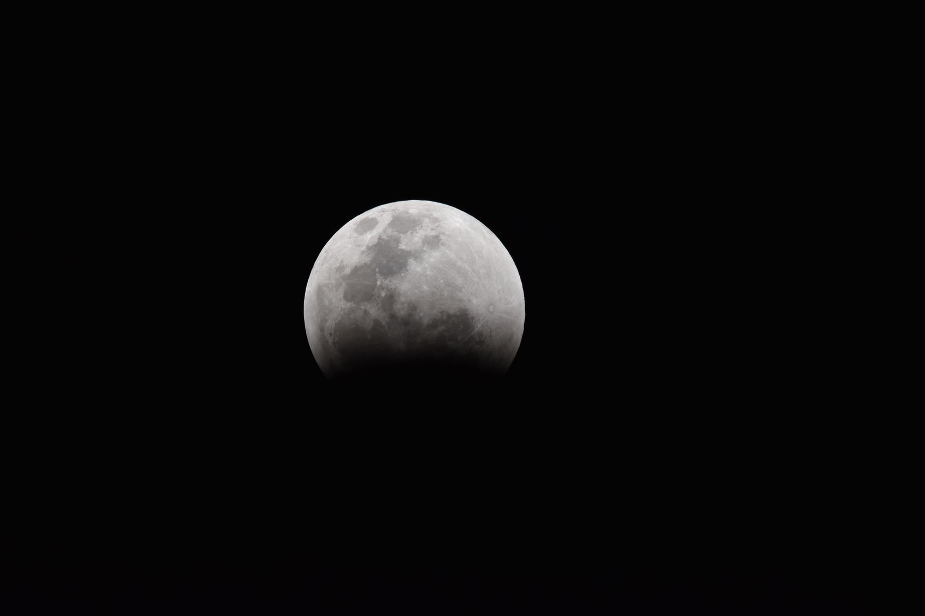 A stunning capture of the moon during a lunar eclipse, highlighting its shadow against the night sky.