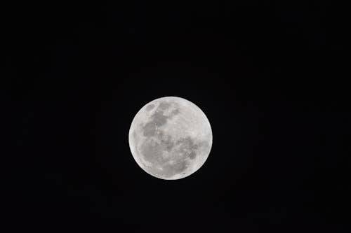 Free Full Moon on Black Background Stock Photo