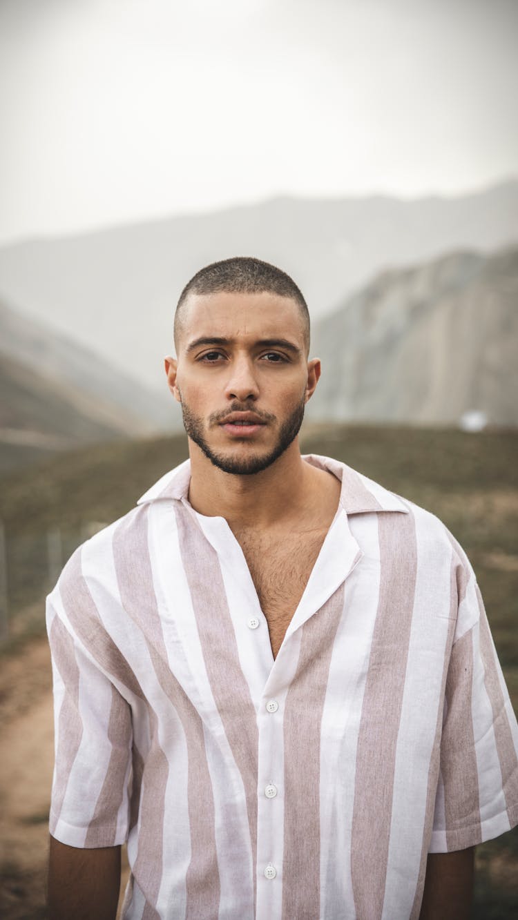 Portrait Of Handsome Man With Stubble