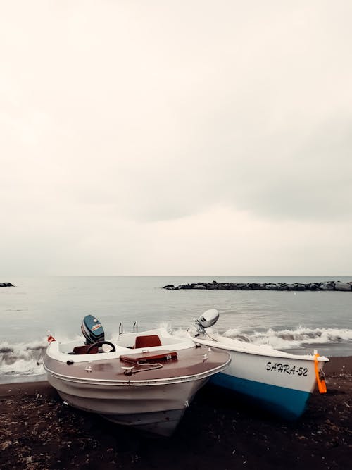 Boats on the Shore of a Beach 