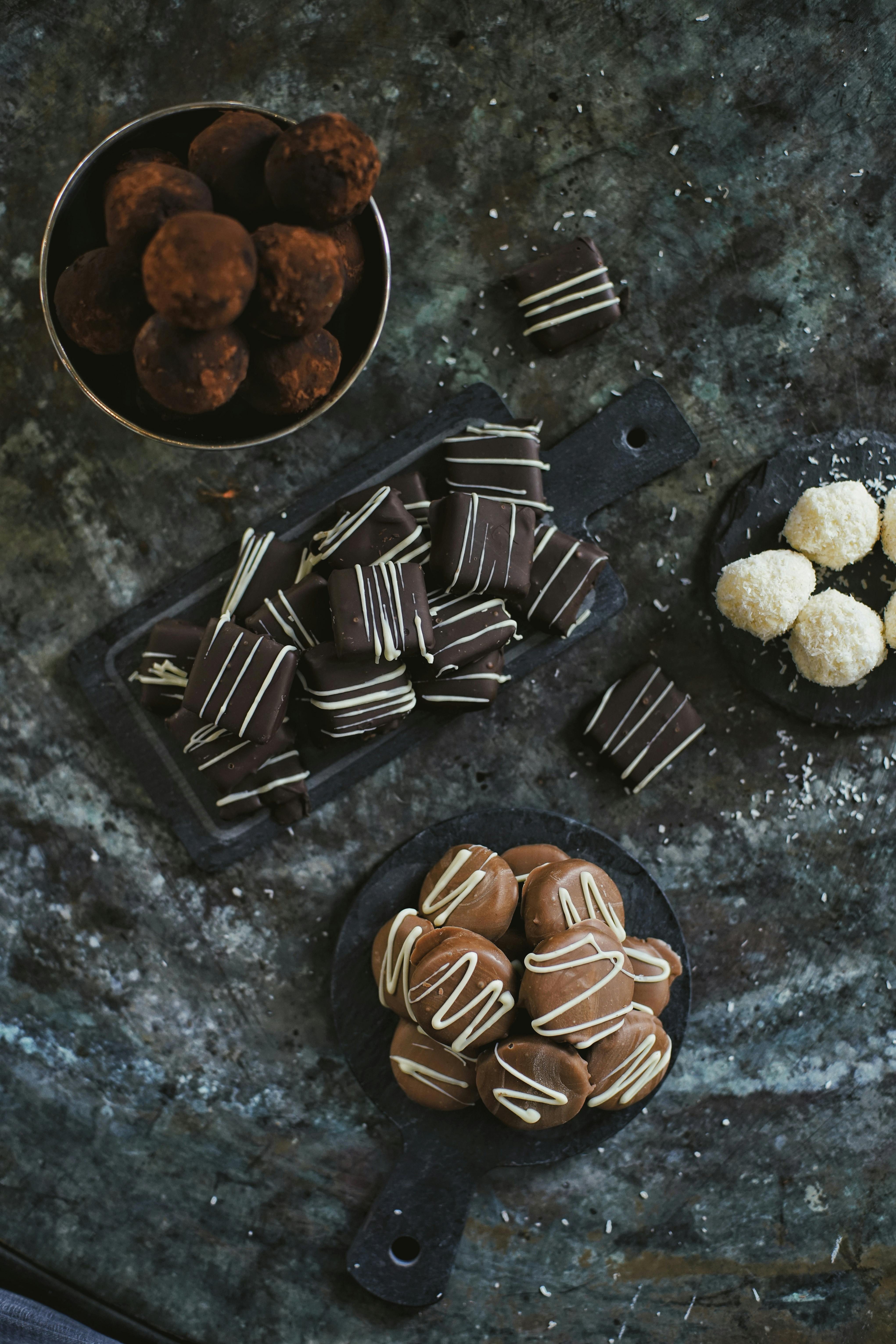 chocolate snacks and truffles