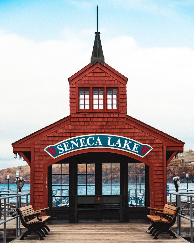 Red House On A Dock 