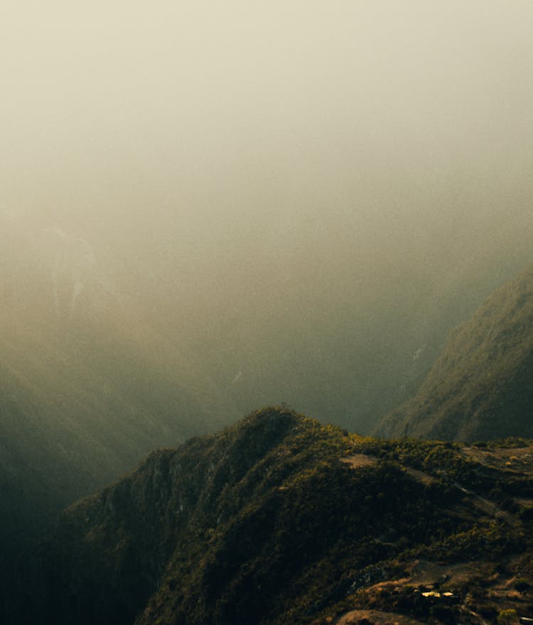 Green Mountains Covered With Fog