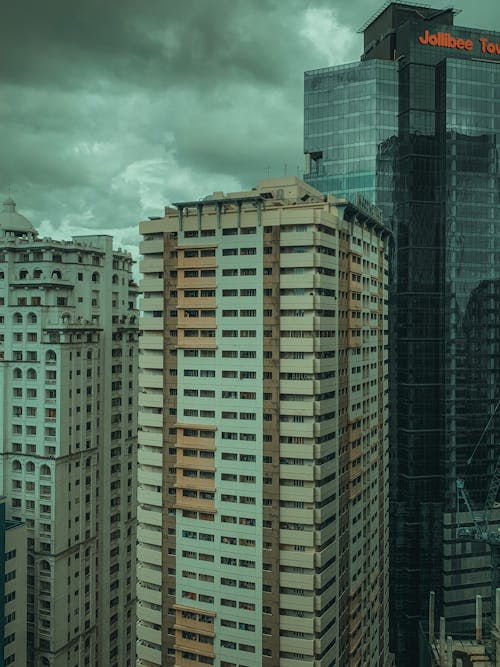 Blocks of Flats against Sky in Overcast