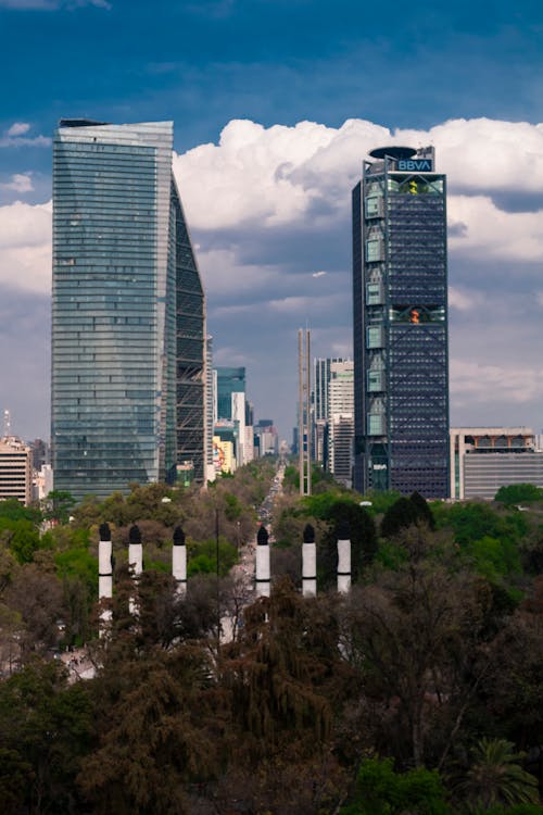 High-rise Buildings under Blue Cloudy Sky 