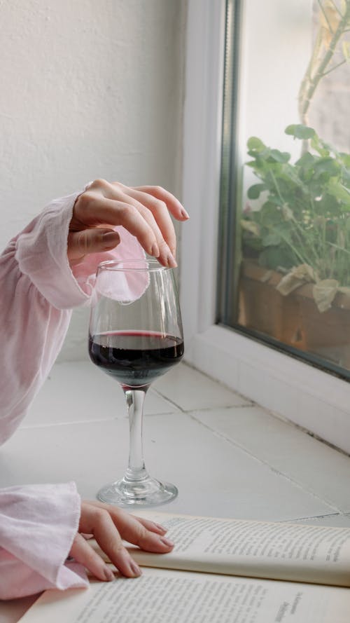 Free Photo of Person Touching Wine Glass Stock Photo