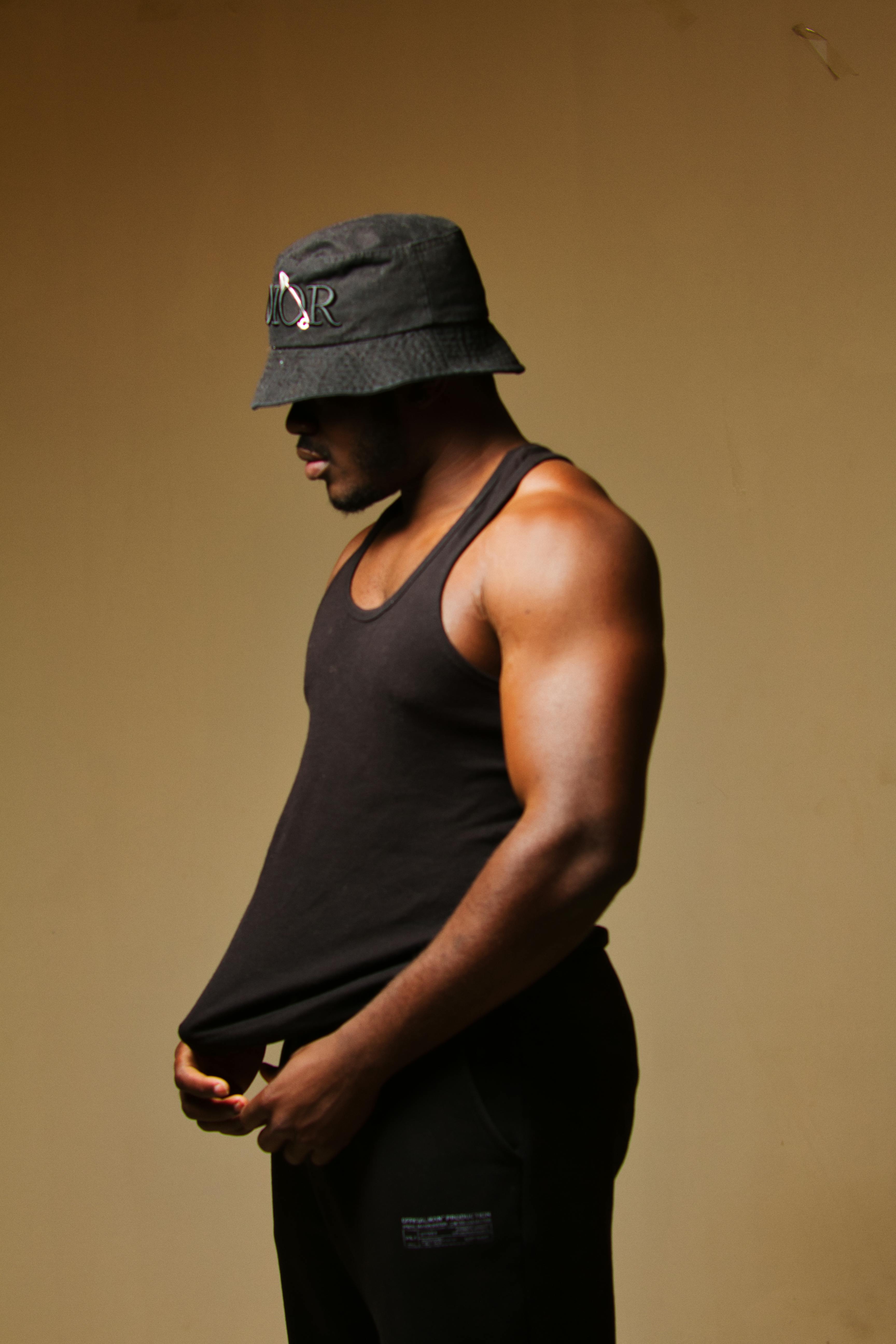 fashion man model in black top