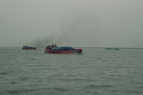 Boat Ferry Sailing on Sea 